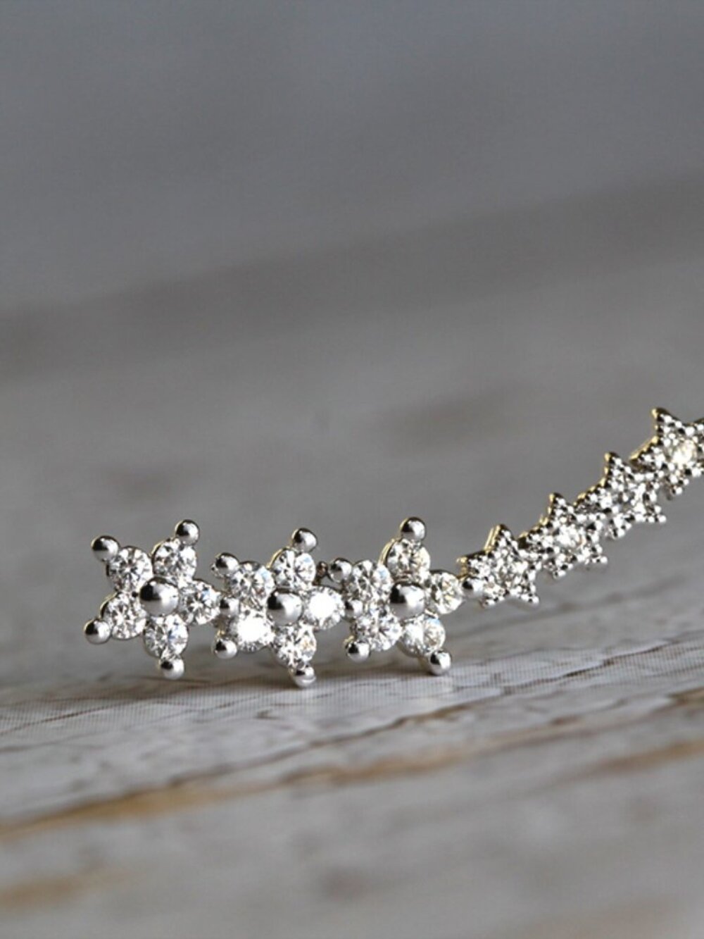 Star Ear Jacket Crystal Star Stud Earrings Zodiac Ear Cuff Ear Climbers for Her